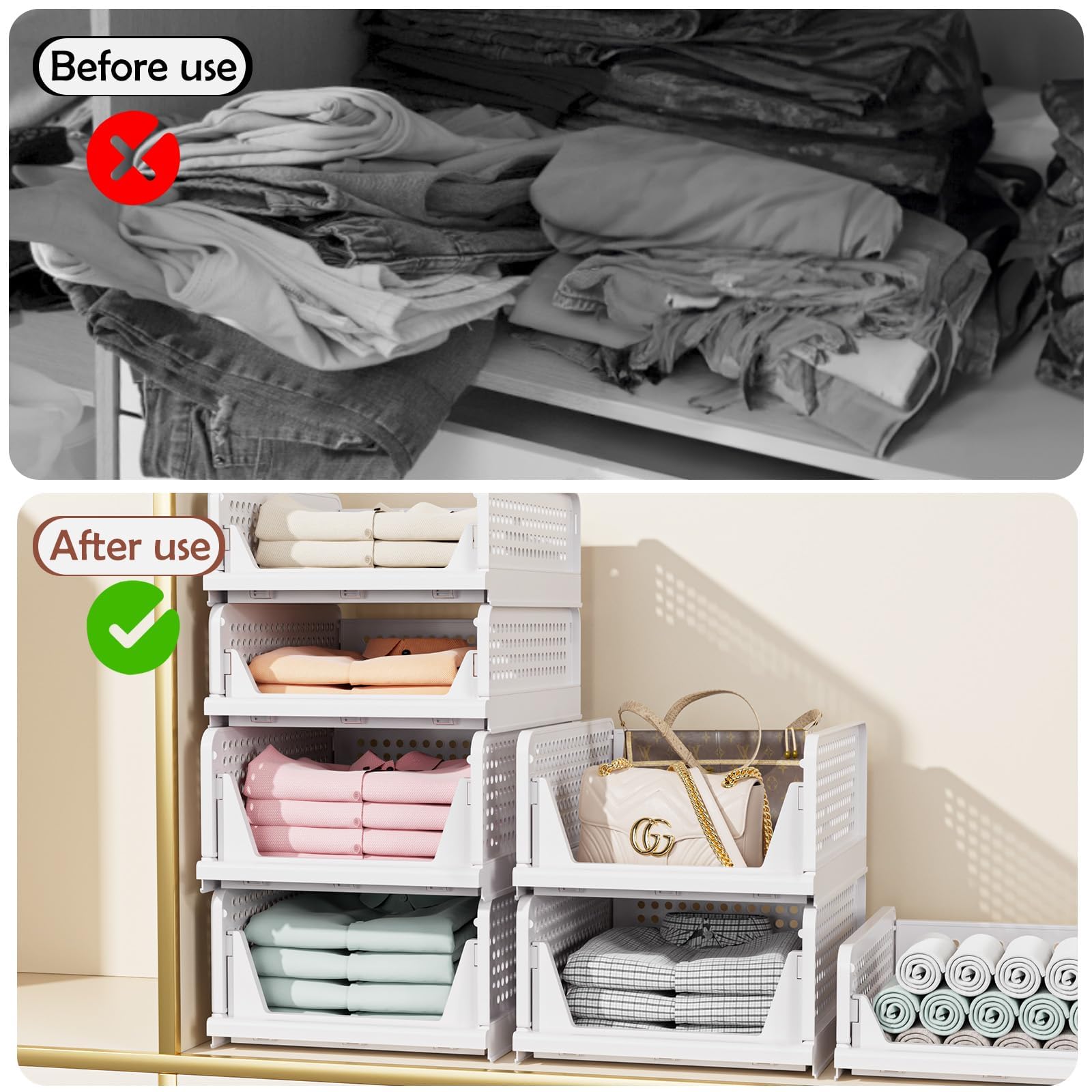 CTSNSLH stackable wardrobe storage arrangement showing customizable layout.