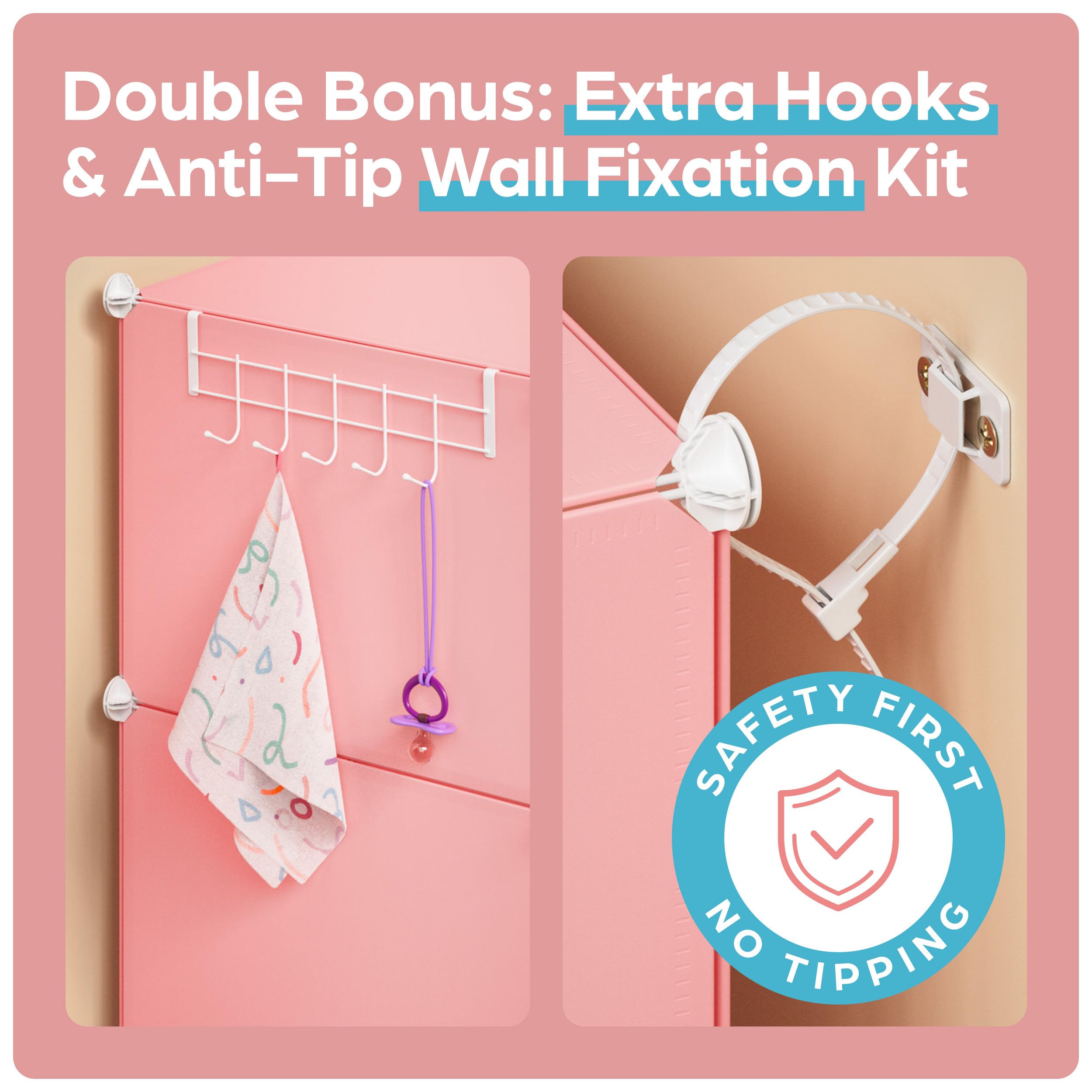 CUBEDIY wall fixation kit enhances nursery safety and stability
