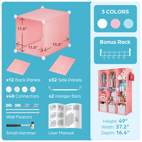 CUBEDIY waterproof closet surface easy to wipe clean in nursery
