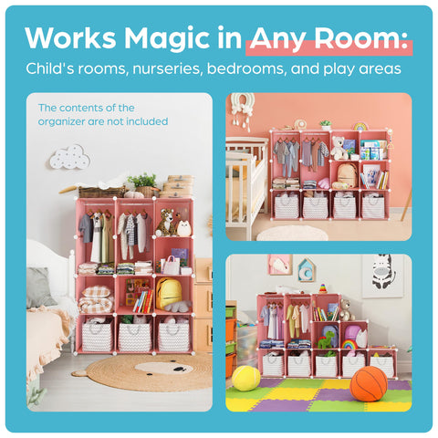 CUBEDIY wardrobe with hanging area for dresses and outerwear