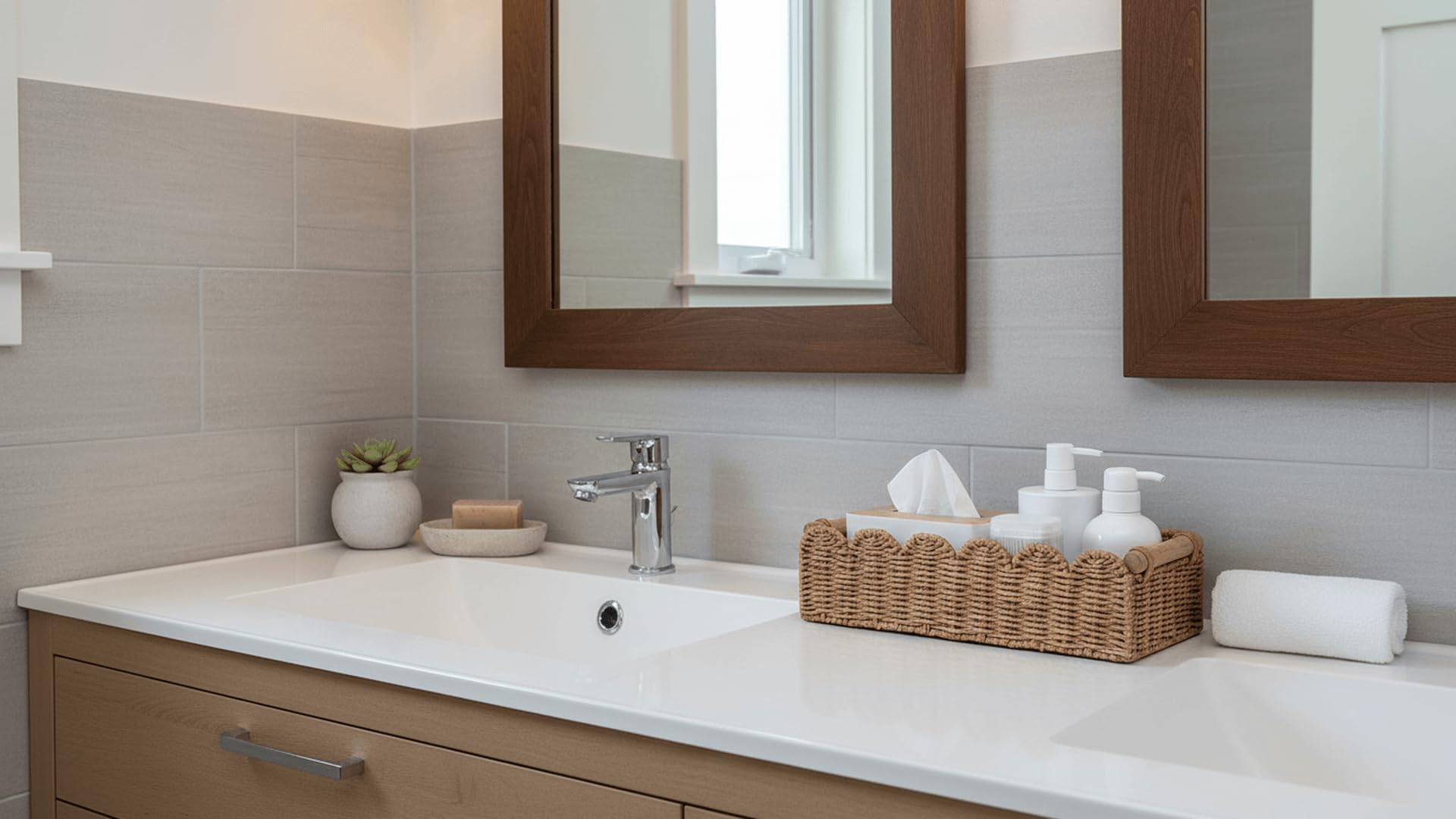 CubesLand bathroom storage set in large and small sizes for versatility.