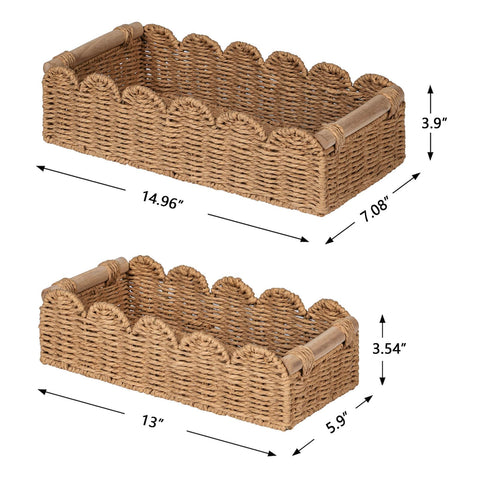 CubesLand handwoven paper rope basket offers rustic texture and durability.