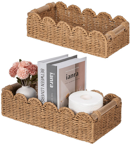 CubesLand over-toilet storage basket with paper rope; tidy bathroom setup.