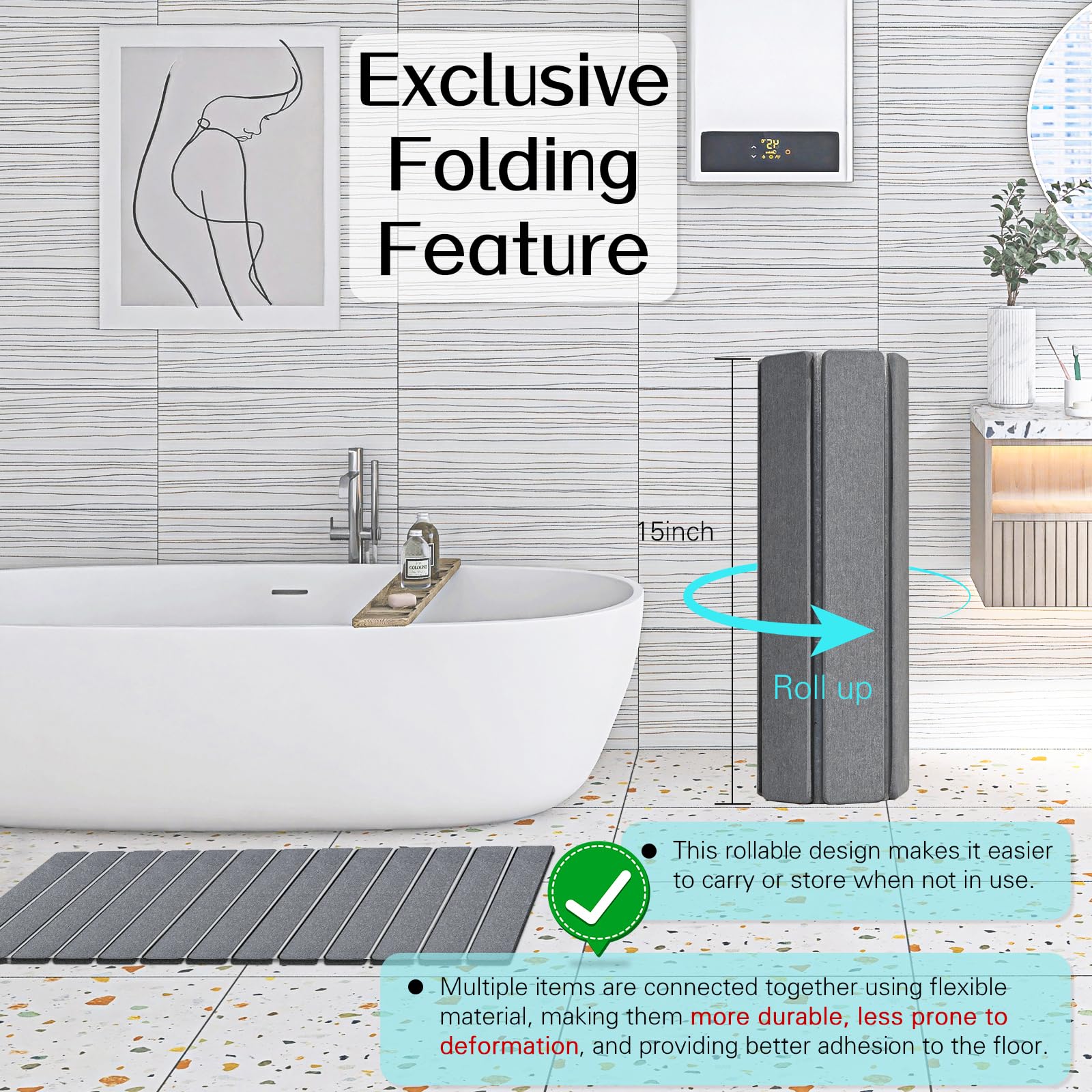 Cuckan diatomite quick-dry surface absorbs moisture rapidly after showers.