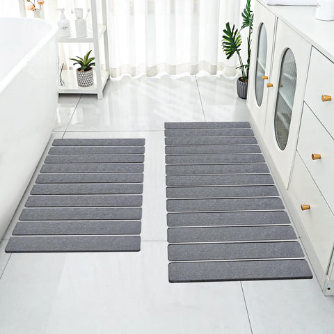Cuckan foldable stone bath mat pack for compact storage and full coverage.