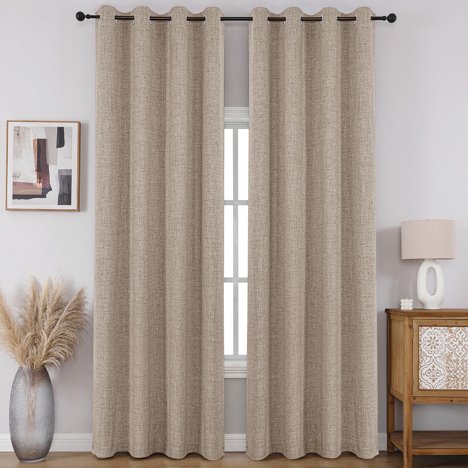 CUCRAF blackout curtain panel showing 52x84 size for full coverage and privacy.