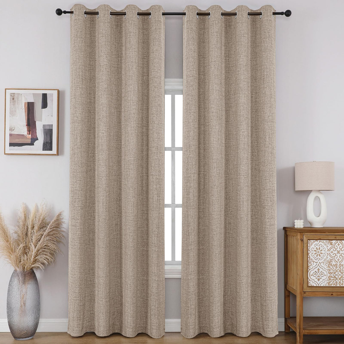 CUCRAF blackout curtain panel showing 52x84 size for full coverage and privacy.