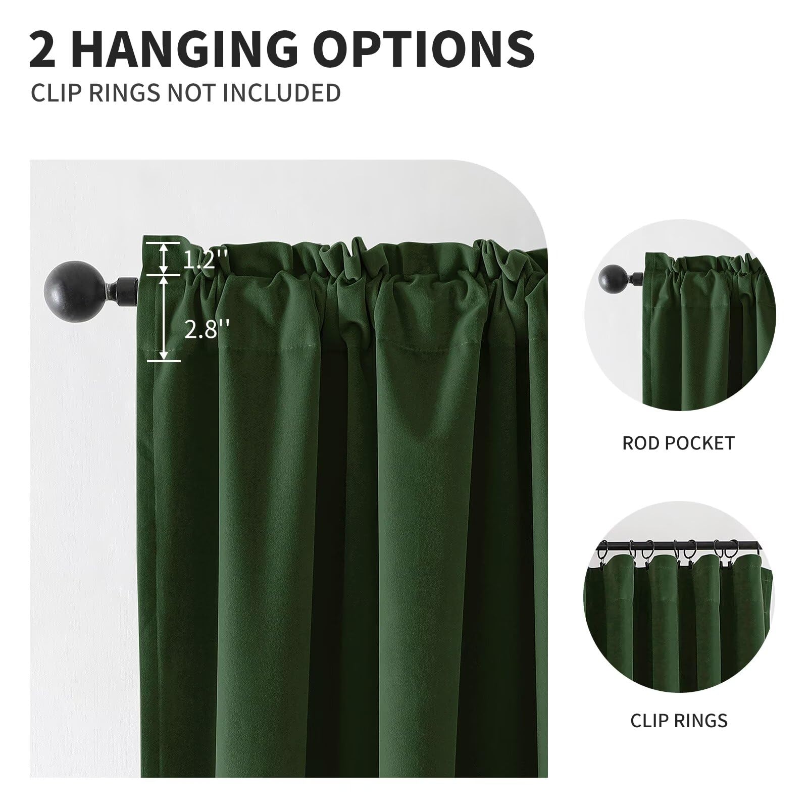 CUCRAF rod-pocket top design offers effortless hanging and elegant folds.