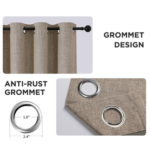 CUCRAF curtains with silver grommets install smoothly on standard rods.