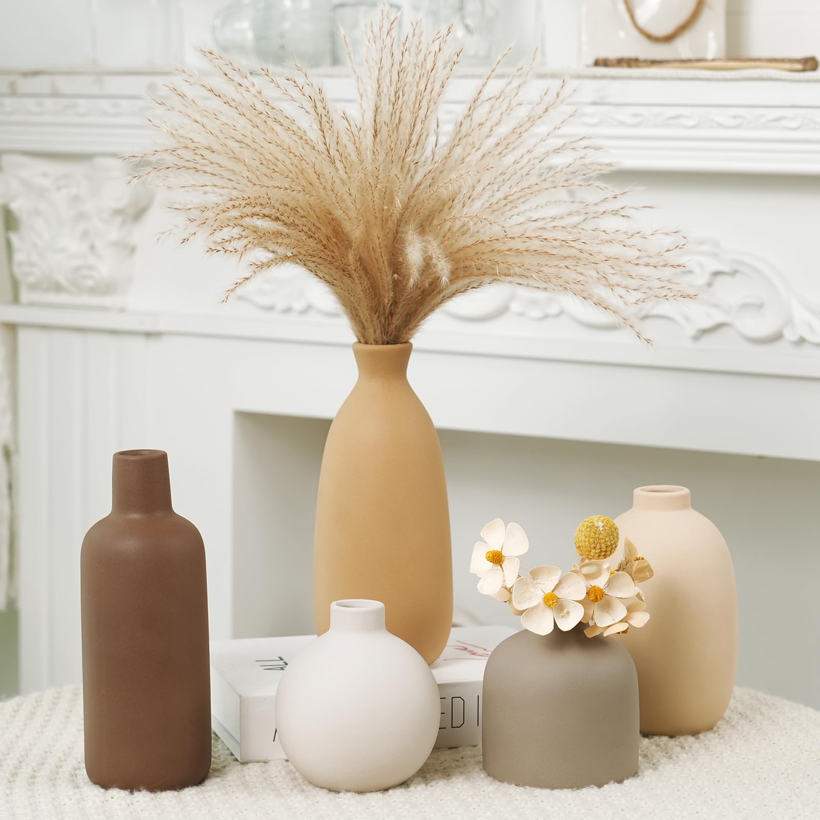 CUCUMI vase set 5 matte finish for soft farmhouse ambience
