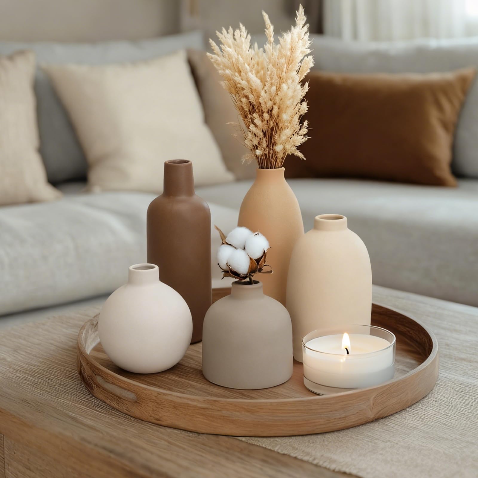 CUCUMI vase set 5 dried flowers display for pampas grass arrangements