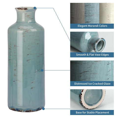 CUCUMI coastal farmhouse vases, three sizes designed to harmonize together.