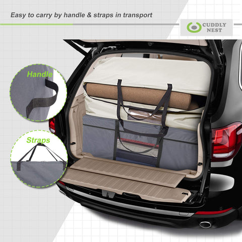 Cuddly Nest tri-fold mattress compatibility fits up to 6-inch Twin and Twin XL