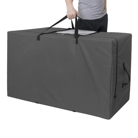 Cuddly Nest folding mattress storage bag compact for easy closet storage.