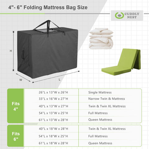 Cuddly Nest heavy-duty Oxford fabric protects bedding from dust and moisture.