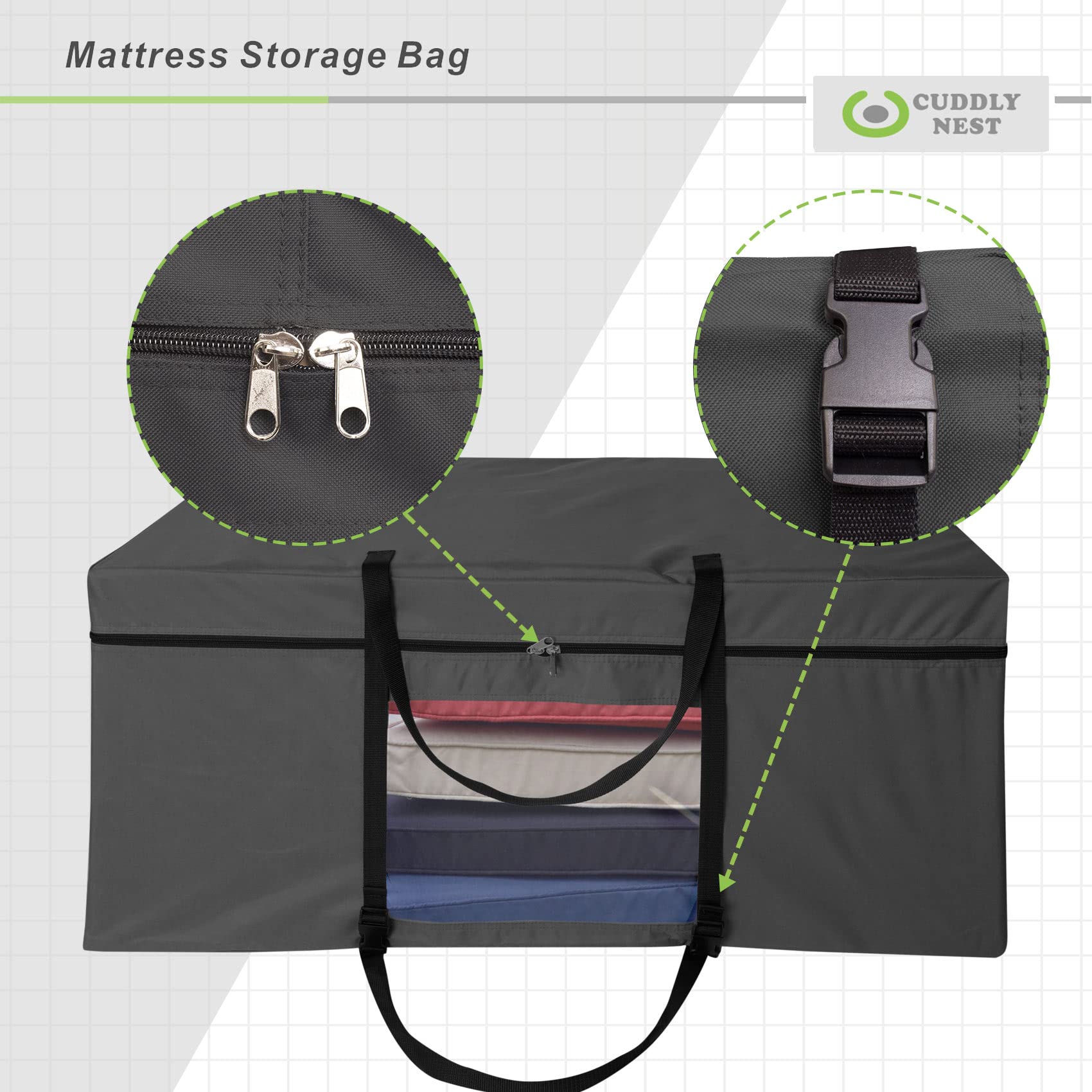 Cuddly Nest padded shoulder straps distribute weight for comfortable transport.