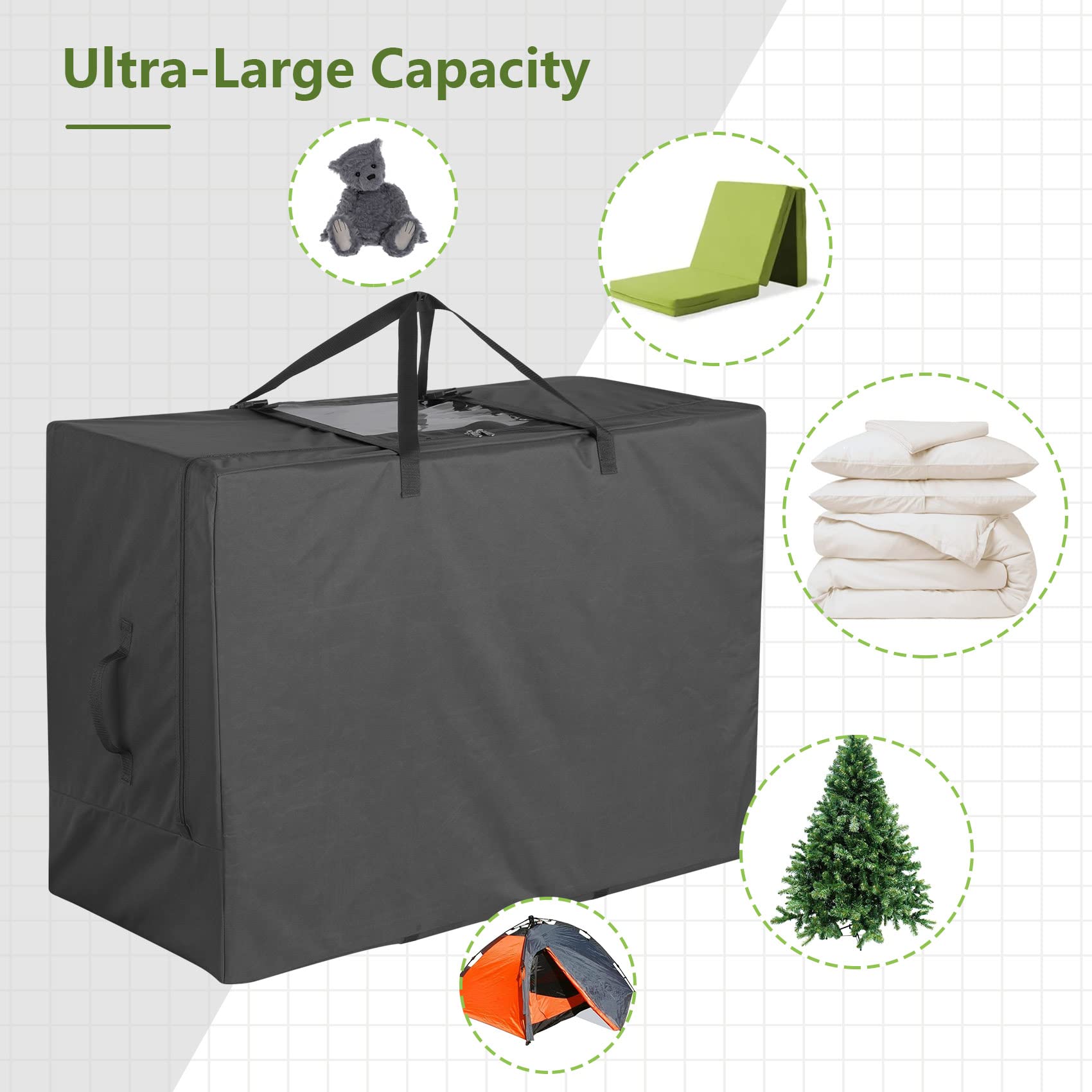Cuddly Nest see-through window lets you identify contents at a glance.
