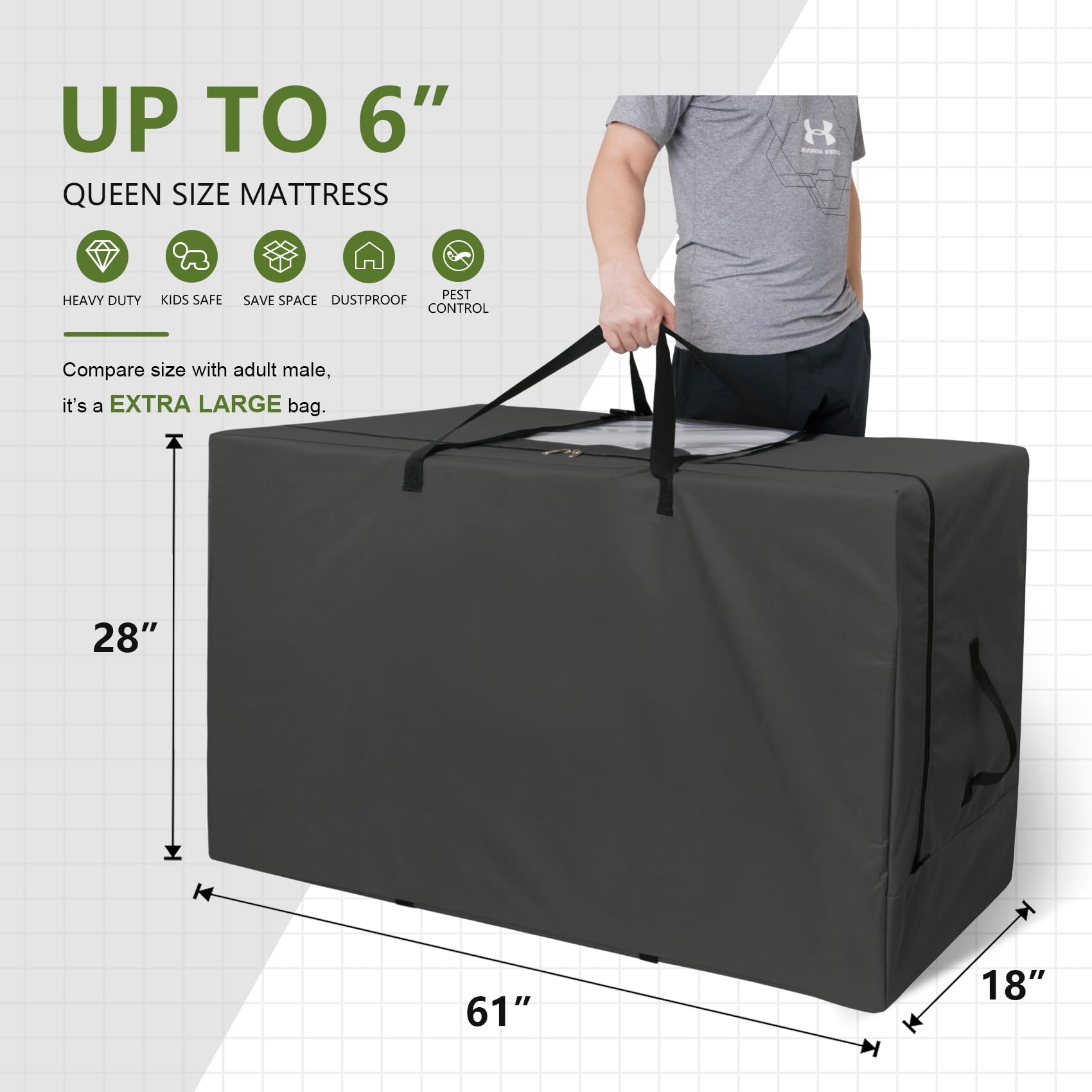 Cuddly Nest three-sided zipper for quick loading of a tri-fold mattress.