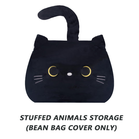 cuBear Black Cat Bean Bag Cover filled usage, acts as a comfy play seat