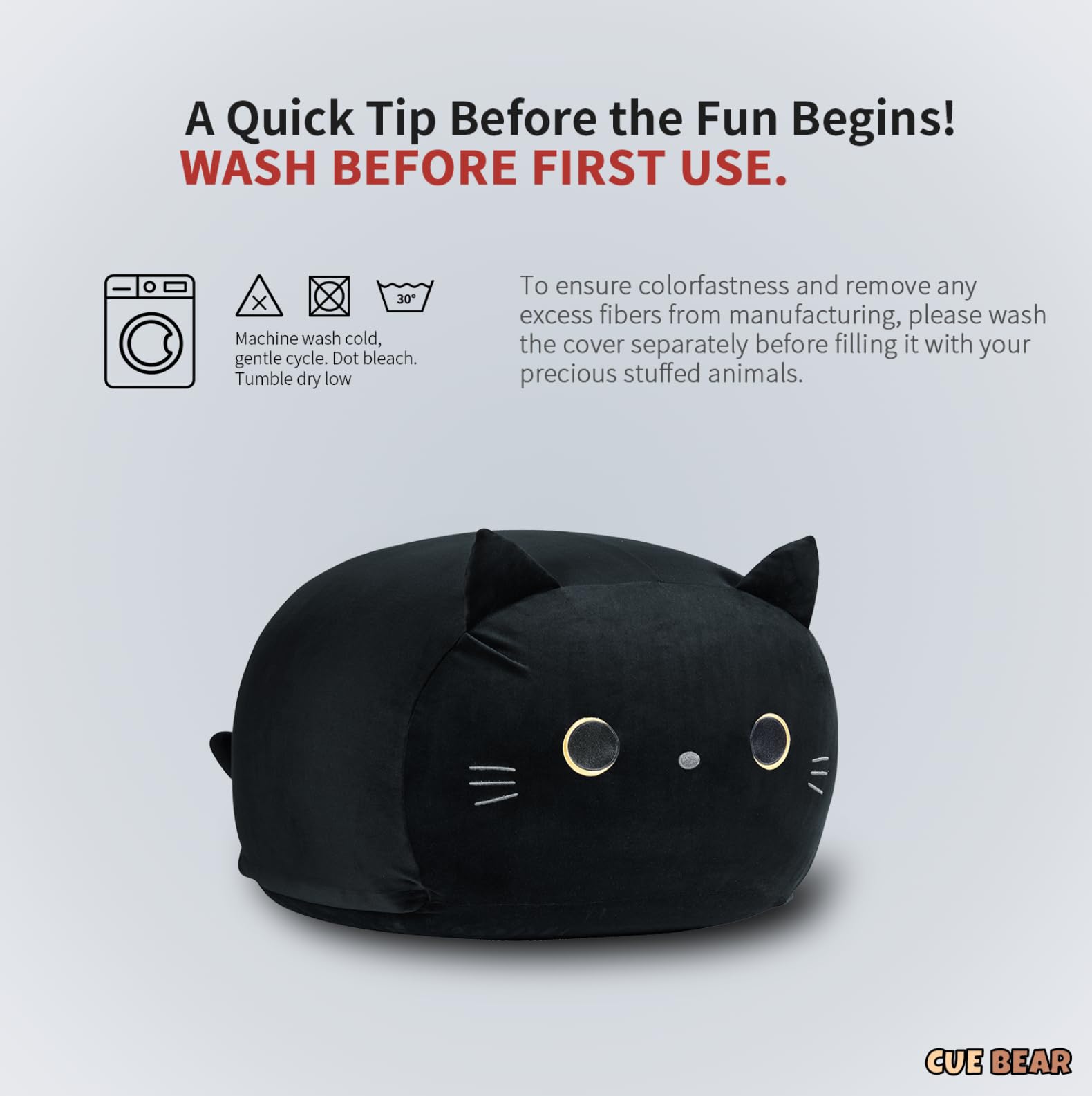 cuBear Black Cat Bean Bag Cover decor idea in a kid's room