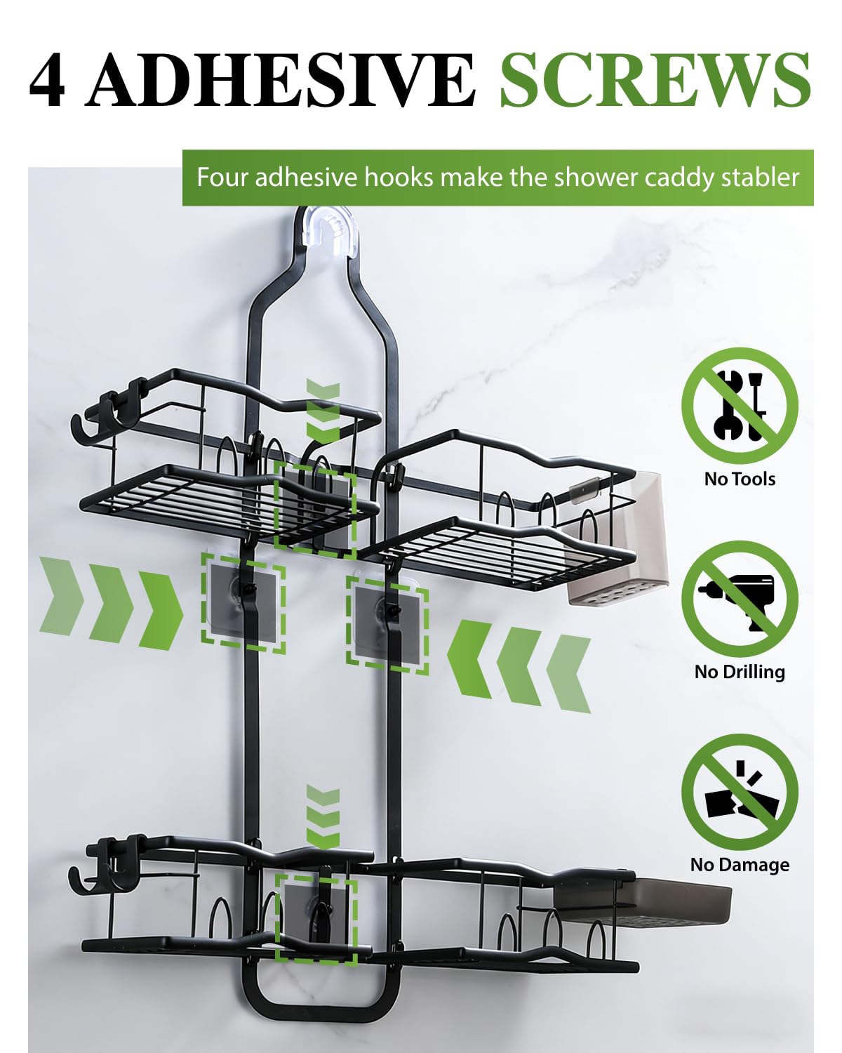 CUETWT U-shaped rubber ring and caps stabilize the rack.