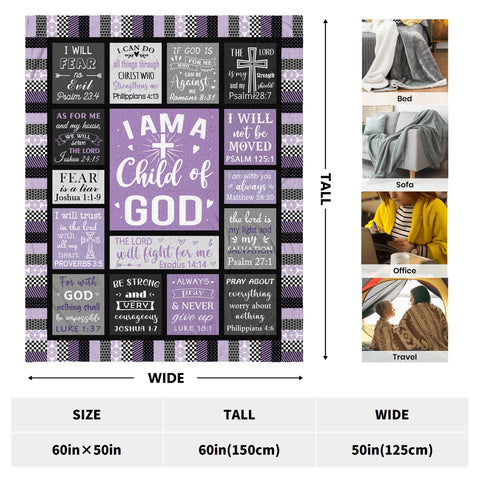 CUJUYO Bible verse blanket close-up highlighting soft texture and inspiration