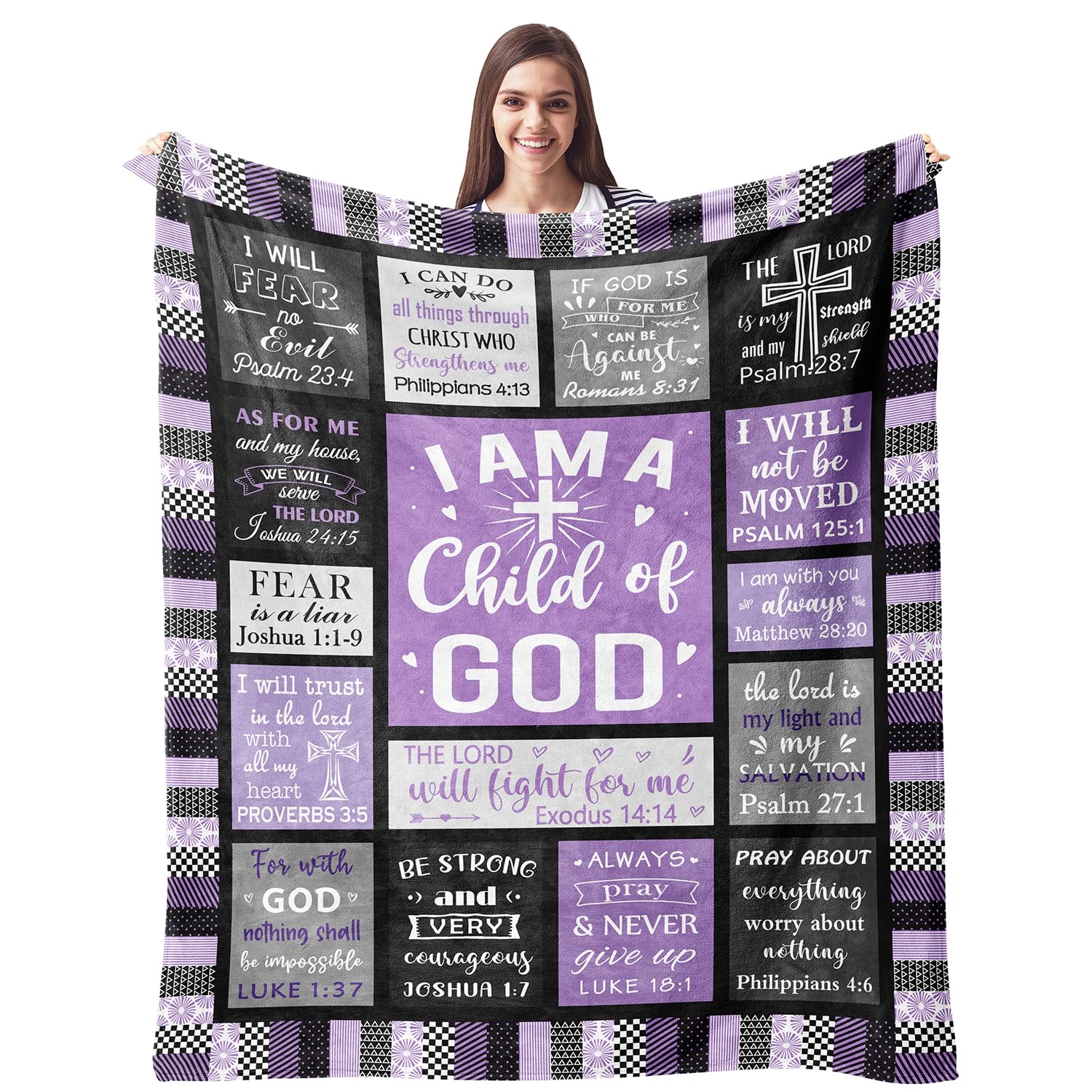 CUJUYO blanket on bed shows warm, faith-inspired design for cozy evenings