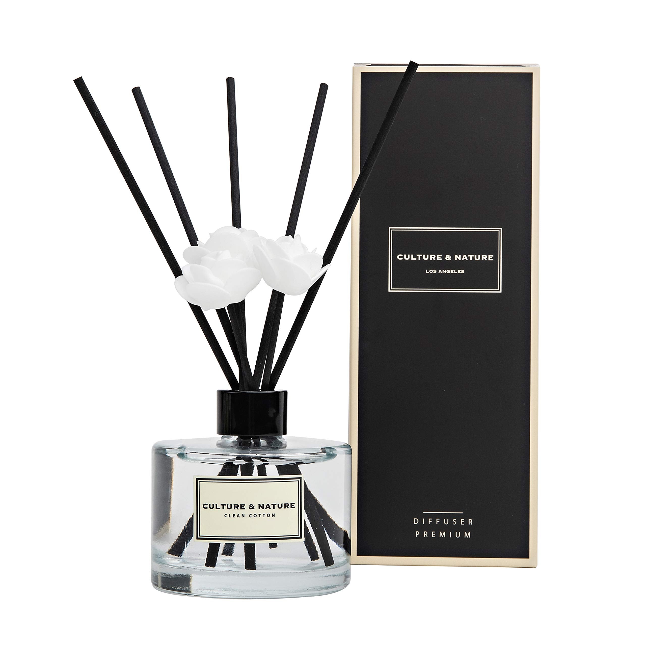 CULTURE & NATURE reed diffuser bottle showcases elegant design for stylish home decor.