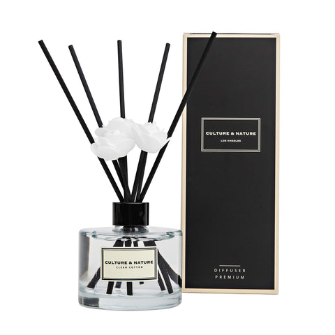 CULTURE & NATURE reed diffuser bottle showcases elegant design for stylish home decor.