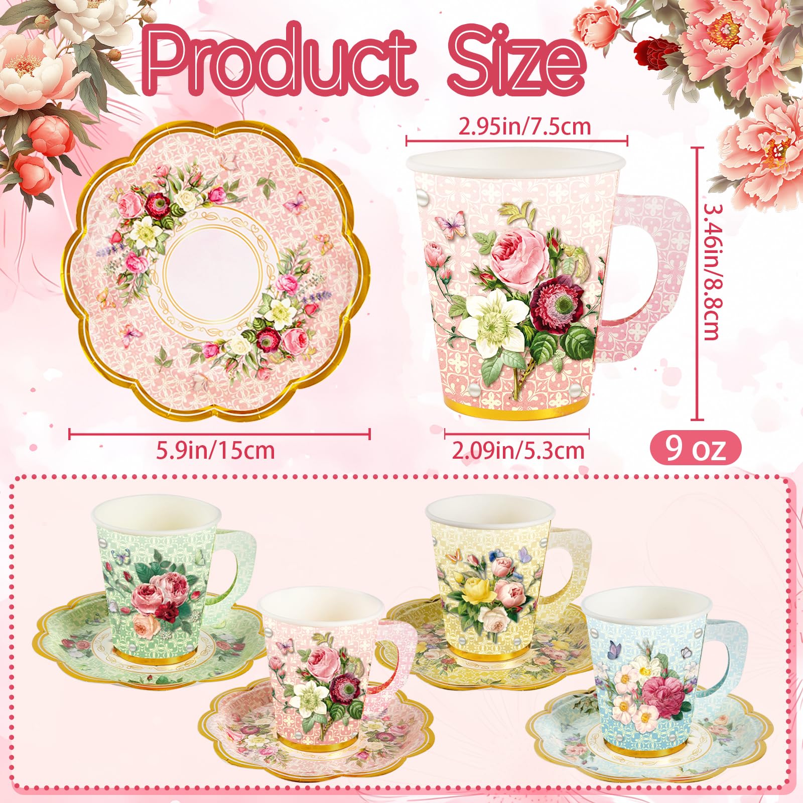 CUPLOOV 13-inch floral napkins for a cohesive vintage look.