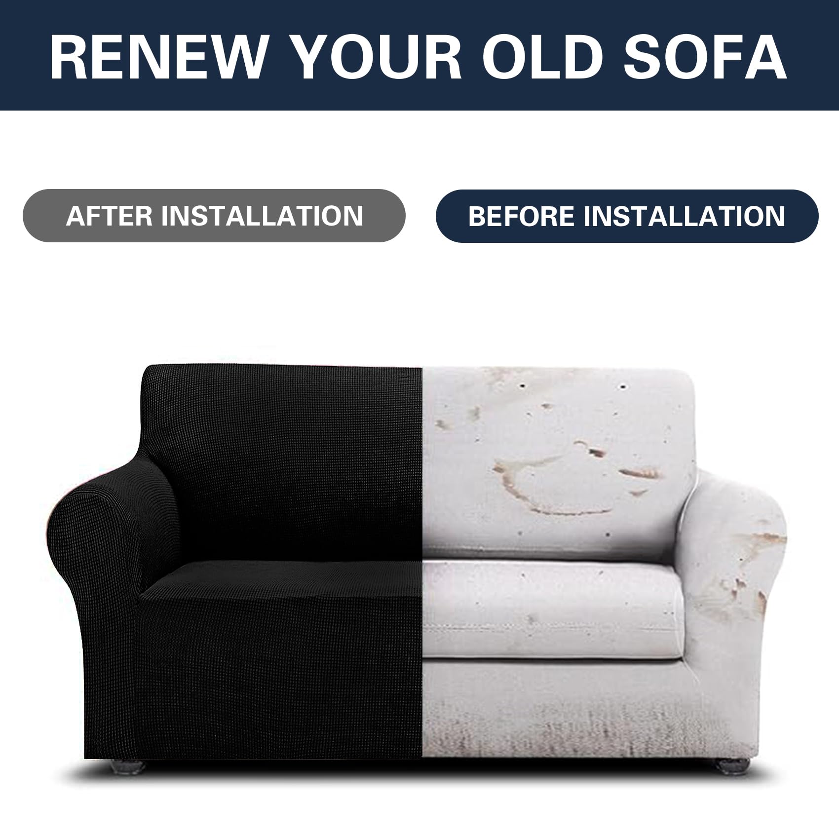 Cupuamon black slipcover provides clean, modern look with pet protection