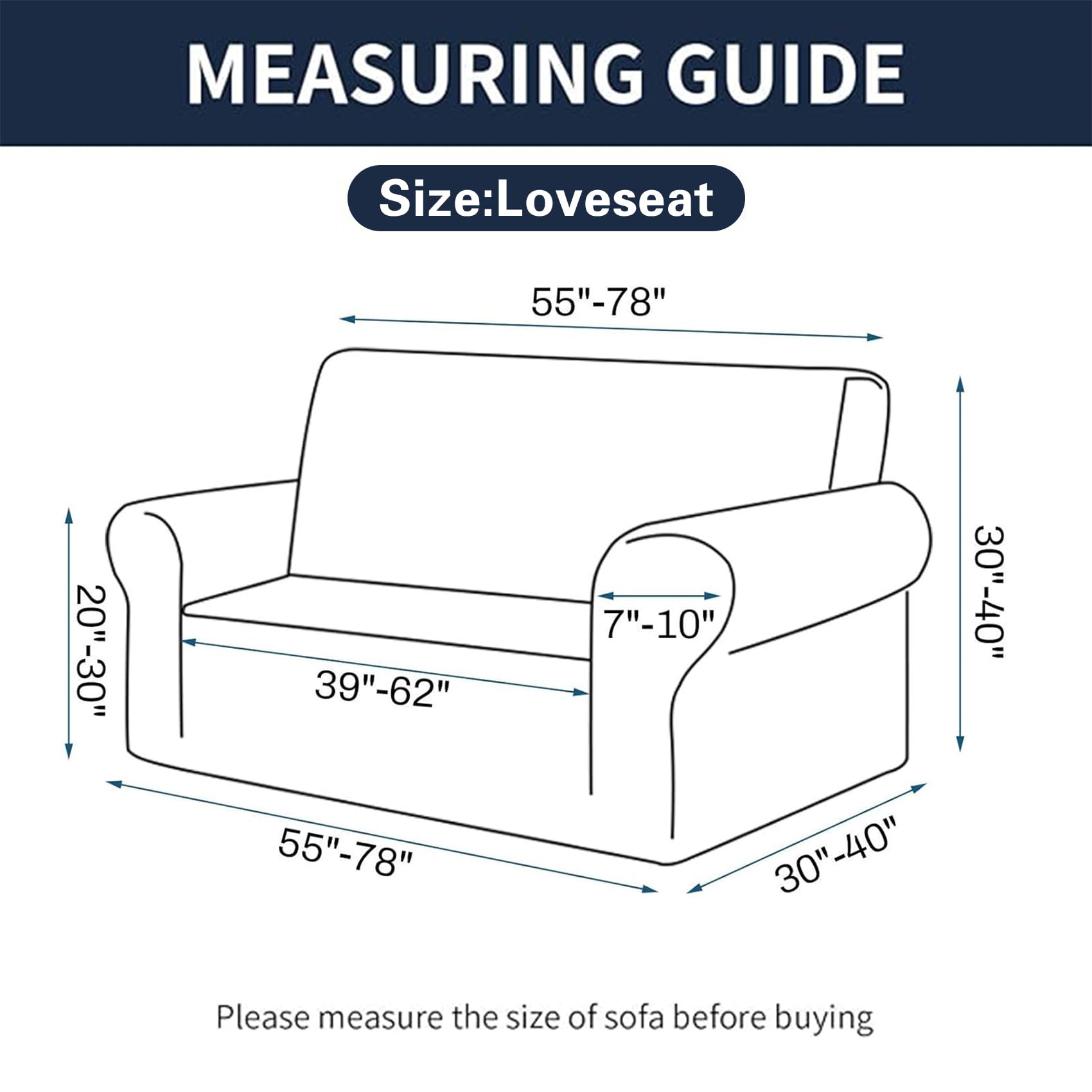 Cupuamon slipcover with easy install fits most loveseats for quick refresh
