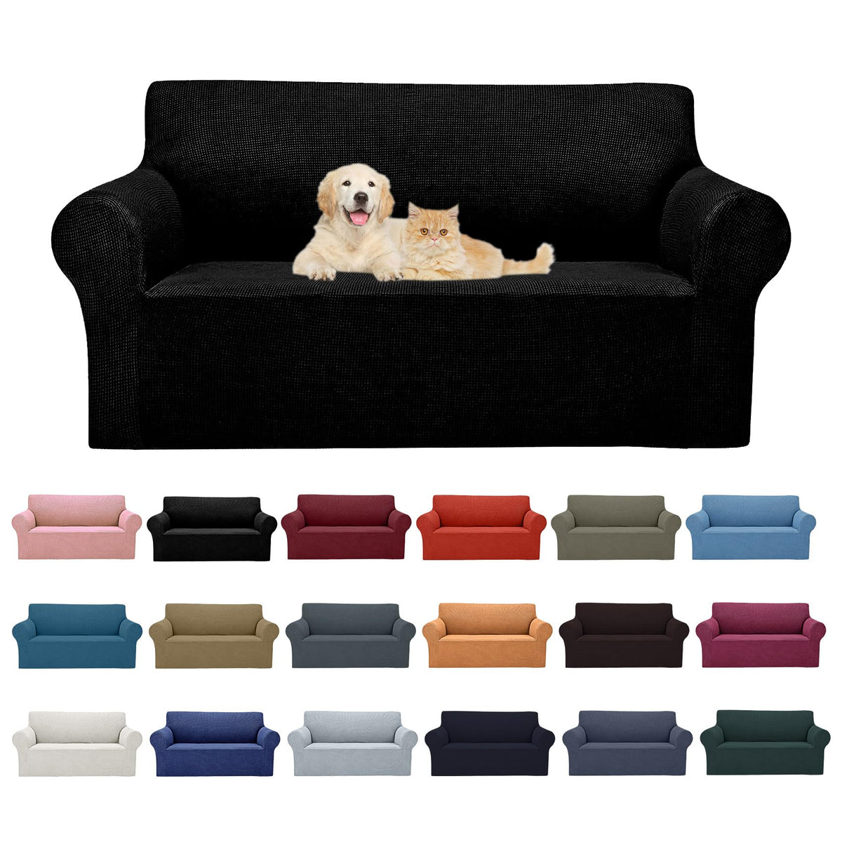 Cupuamon stretch loveseat slipcover in plush fabric protects your sofa from wear