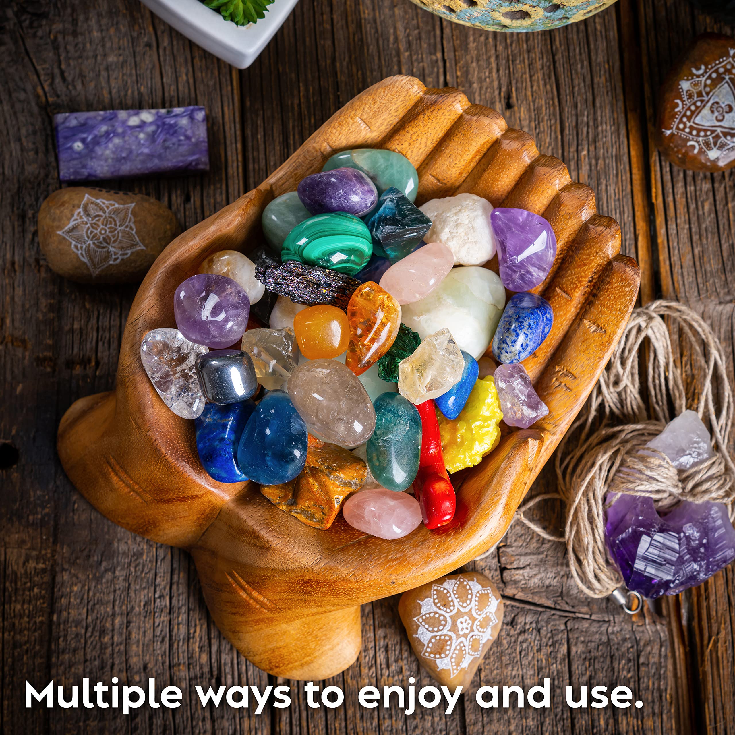 Curawood offering hands bowl altar decor adds earthy charm to shelves.