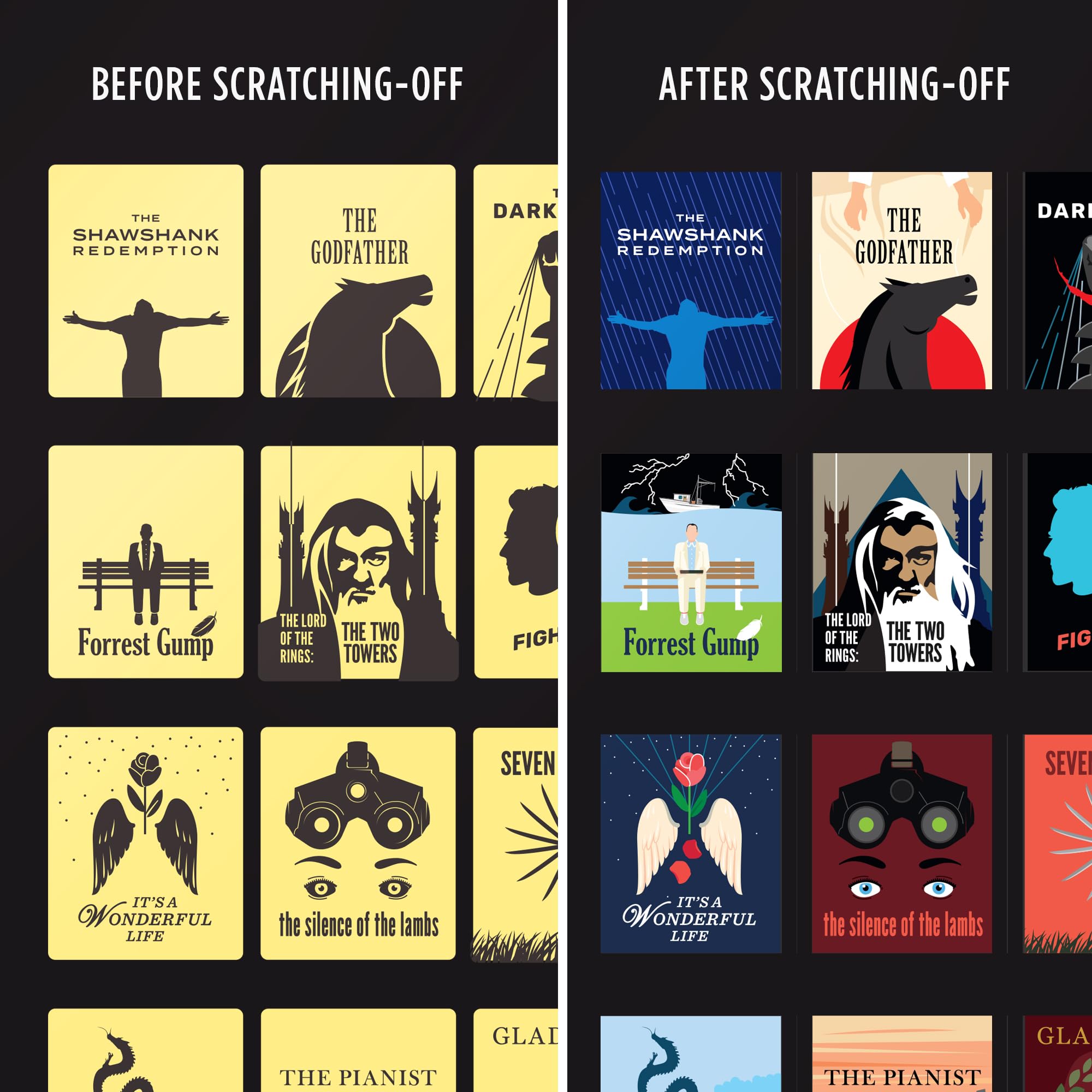 Curious Charts Commission IMDb Top 100 poster on a desk display emphasizes premium print quality.
