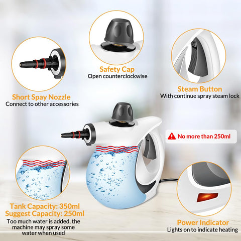 CURMEDI steam cleaner cleaning floors, tiles, and grout with power