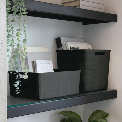 Curver 17L cube basket storage for multiuse spaces and shelves.