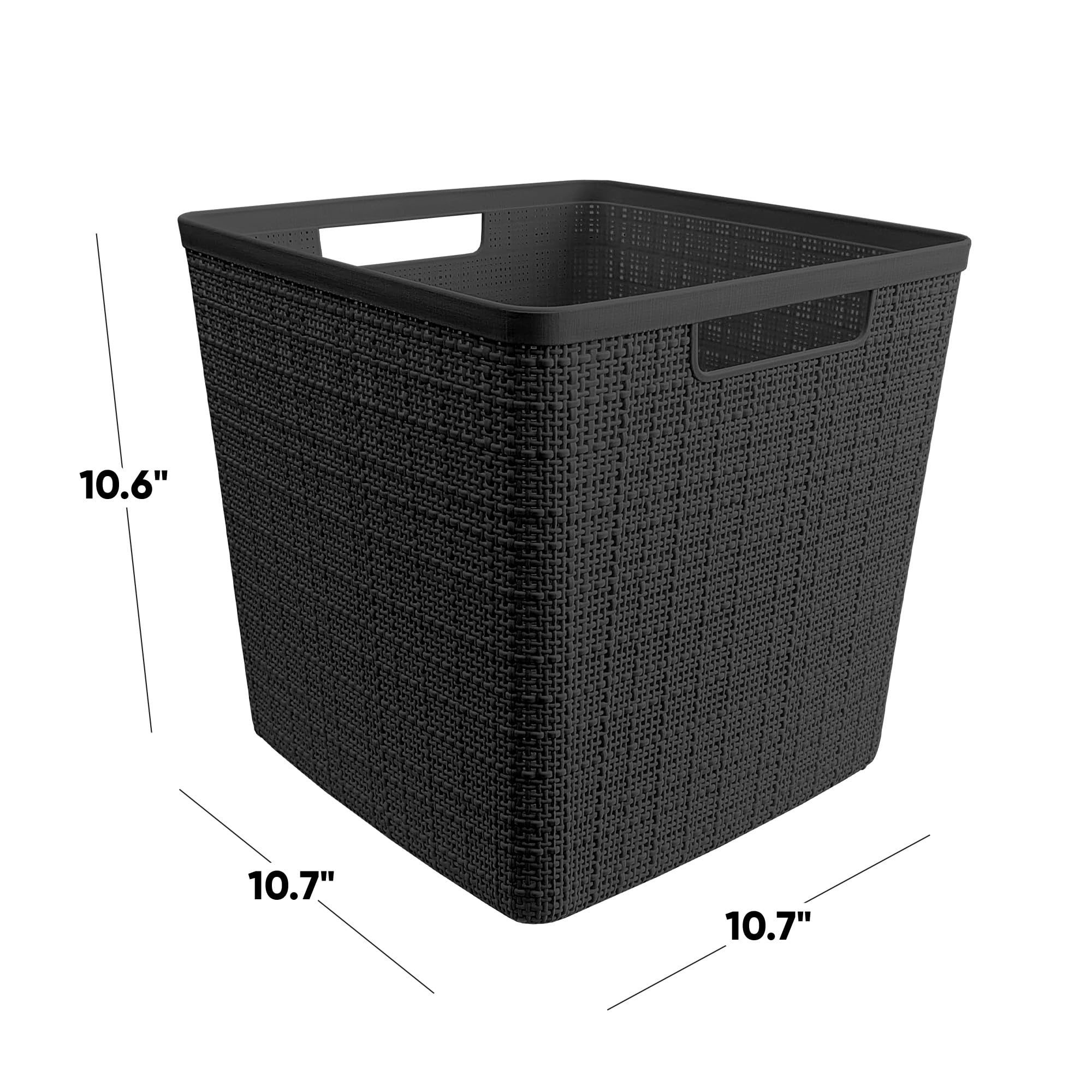 Curver 17L cube basket top view shows open design for quick grabbing.