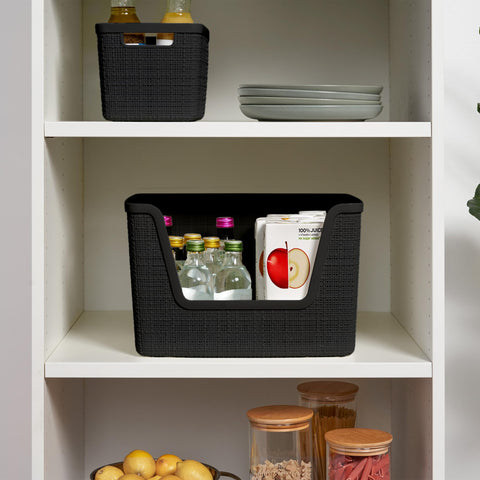 Curver baskets with built-in carry handles for simple transport