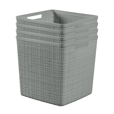 Curver Jute Cube 17L front view, stylish storage for living room clutter.