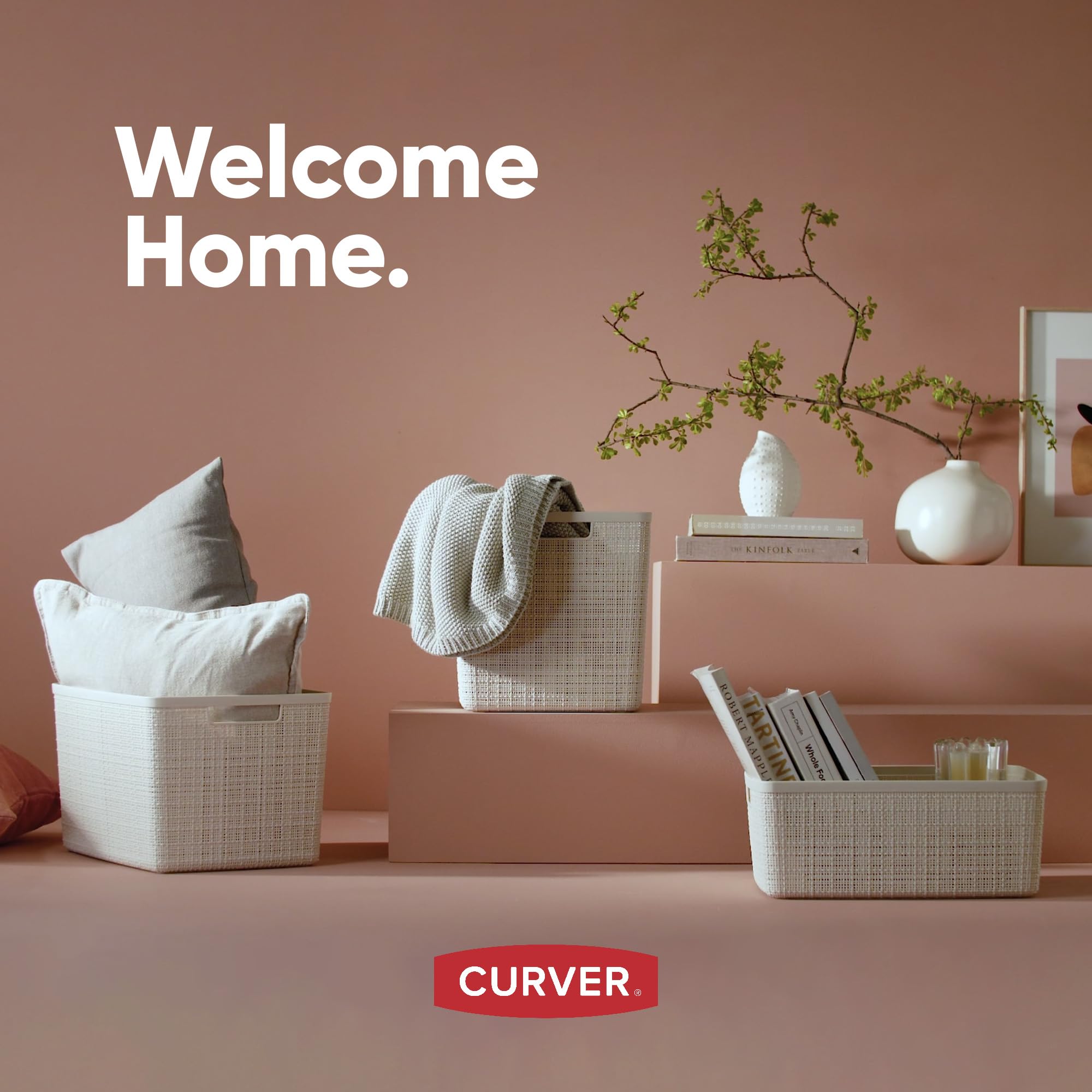 Curver Jute Cube 17L, multi-use storage for home organization.