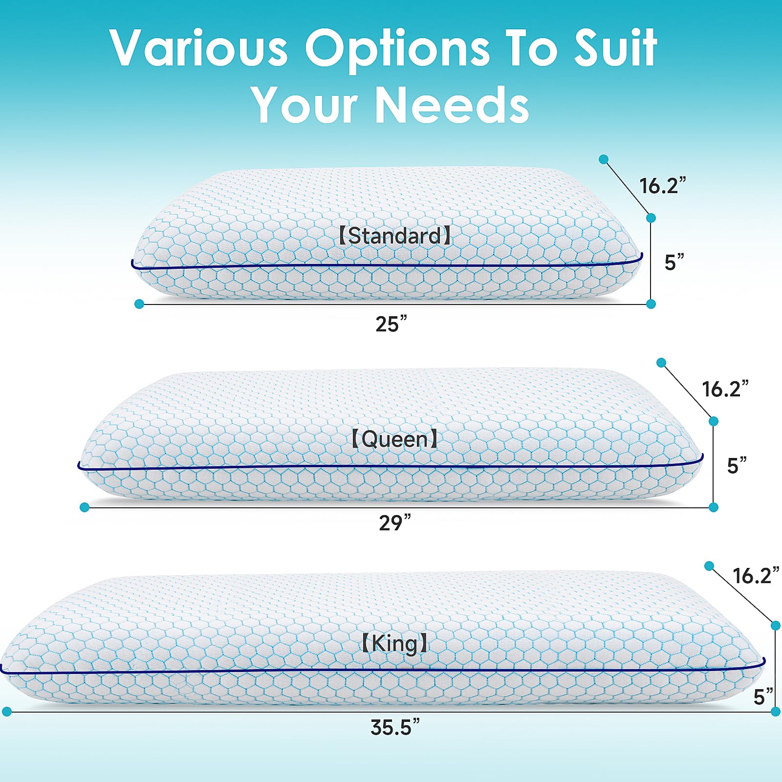 Breathable mesh panel helps airflow to keep CushyOasis pillow cooler.