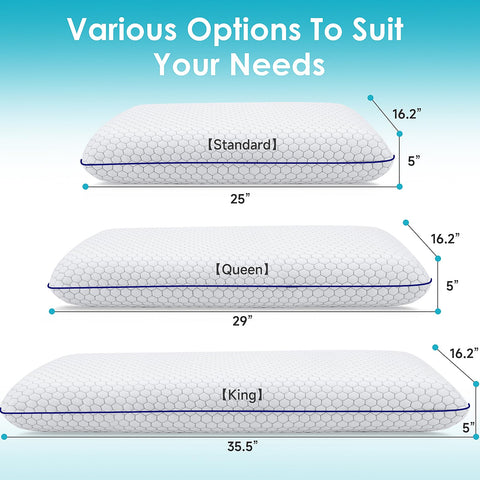 CushyOasis memory foam pillow highlights side-sleep ergonomics for neck alignment.