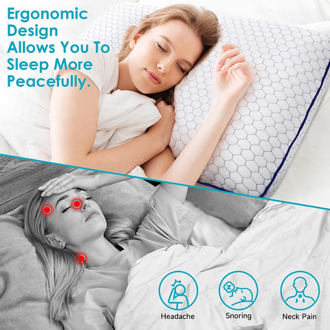 CushyOasis memory foam pillow suits stomach sleepers with gentle head cradle.