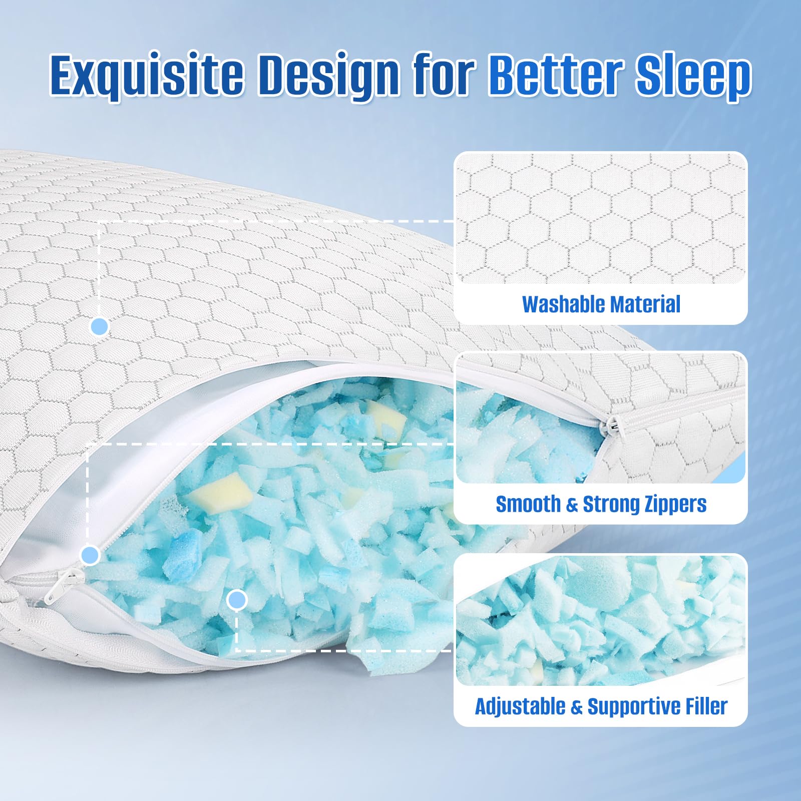 CushyOasis two-pack pillow set shown in carton packaging for easy gifting.