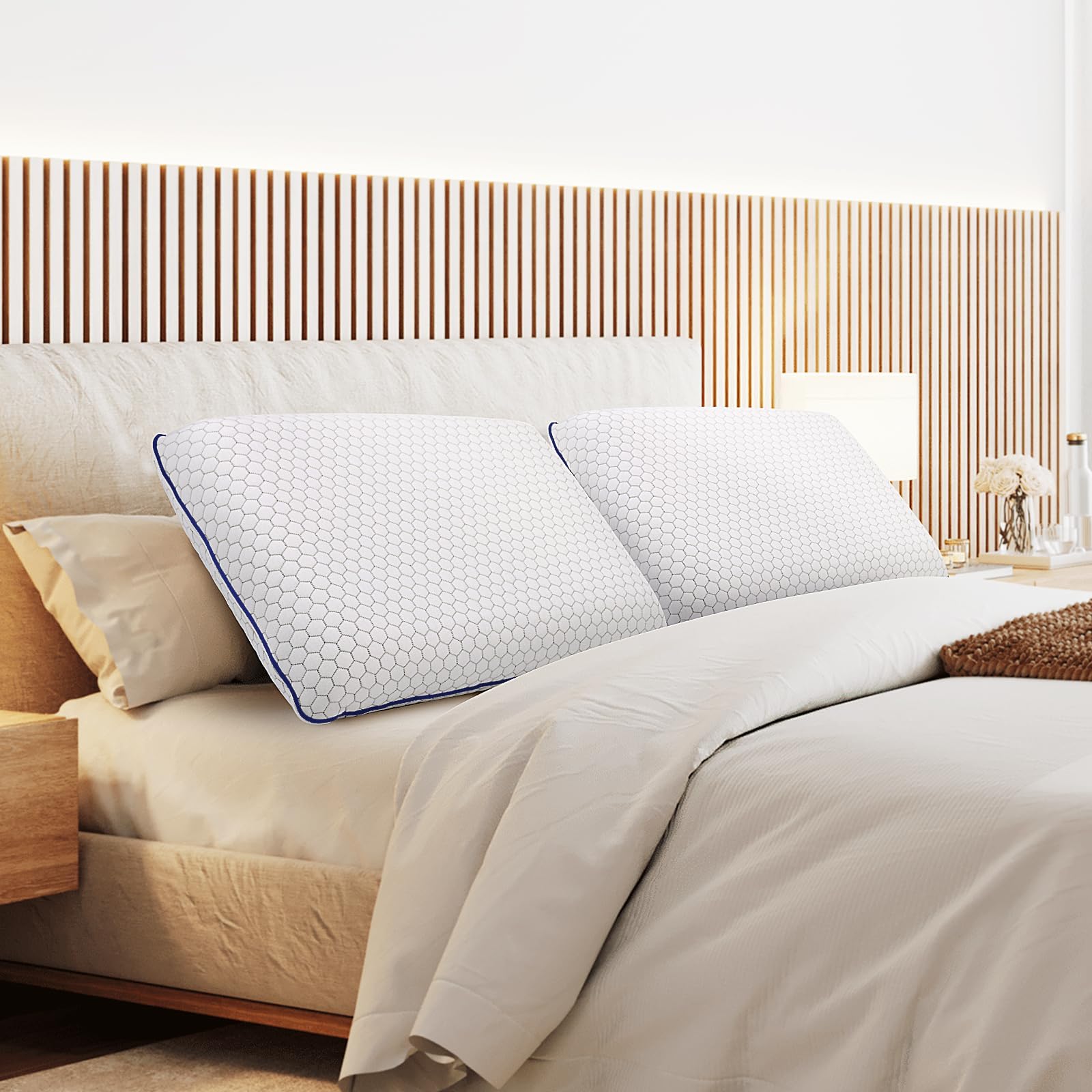 CushyOasis memory foam detail showing shape retention and support.