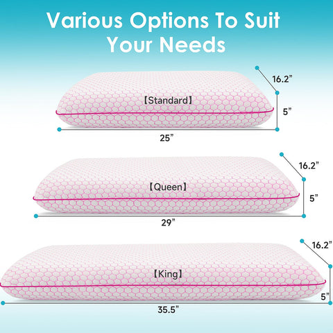 CushyOasis memory foam pillow breathable cover promotes airflow for cooler nights