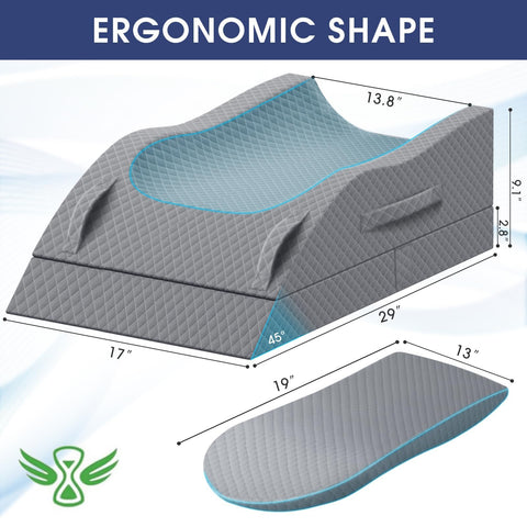 CushZone Leg Pillow memory foam filling conforms to your leg contours for comfort.