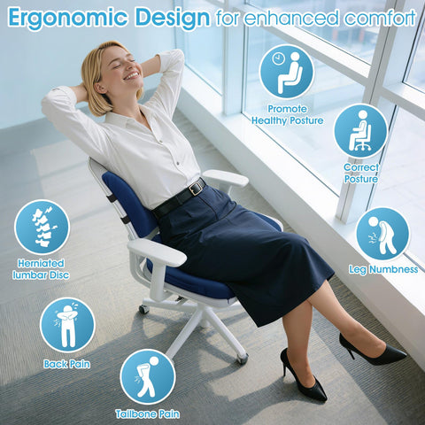 CushZone lumbar support pillow maintains posture with memory foam.