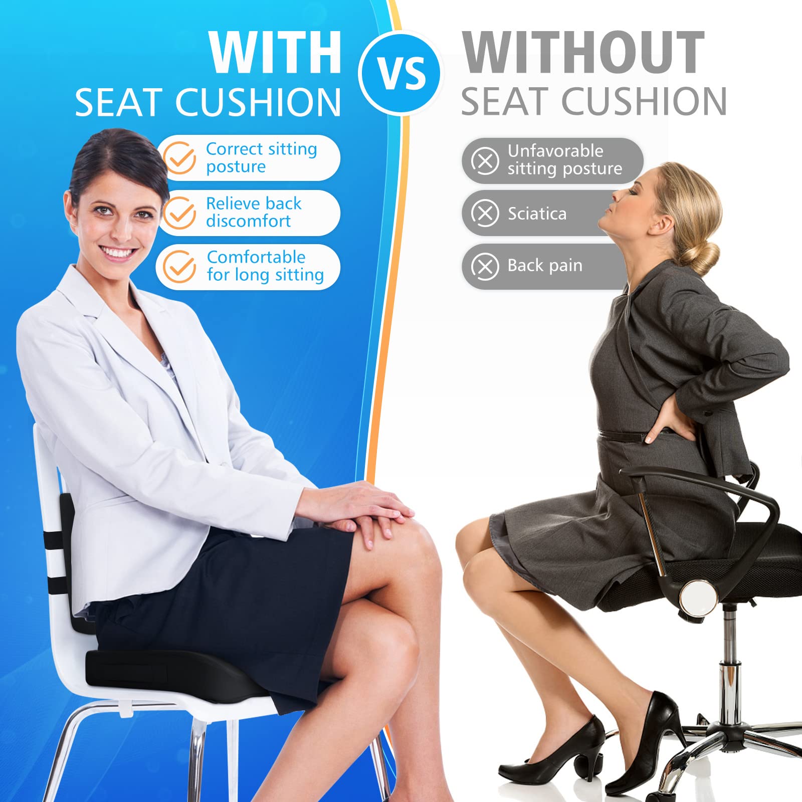 CushZone versatile use for office, car, or wheelchair seating